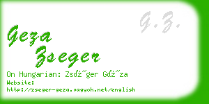 geza zseger business card